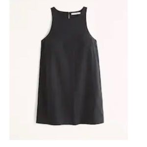 Abercrombie High-Neck Linen-Blend Mini Dress